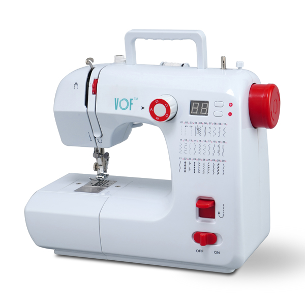 SM-702 Multifunctional Household Electric Sewing Machine White + Red
