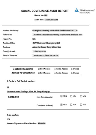 TUV Certificate